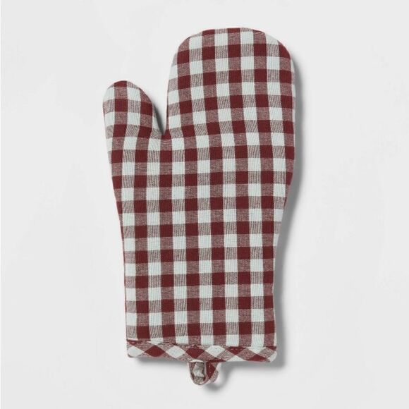 Room  Essentials  Gingham Oven Mitt - Picture 1 of 4
